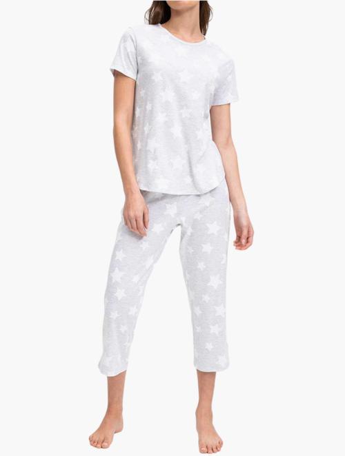 Woolworths Grey Melange Print Cotton Pyjamas