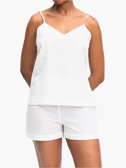 Woolworths White Strappy Dobby Cotton Sleep Camisole