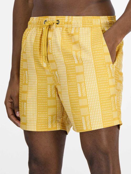 Woolworths Yellow African Geo Print Slim Fit Mid Length Swim Shorts