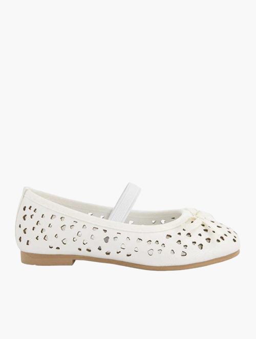 Woolworths White Heart Cut Out Older Girl Pumps