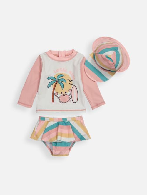 Woolworths Coral Local Babe UV Swimsuit Set 3 Piece