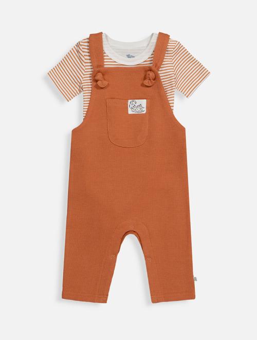 Woolworths Brown Waffle Dungaree & Body Vest Set