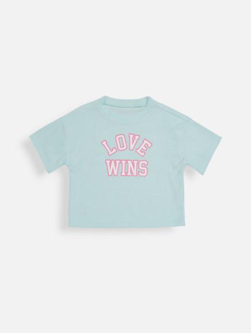 Woolworths Aqua Love Wins Towelling Boxy T-shirt