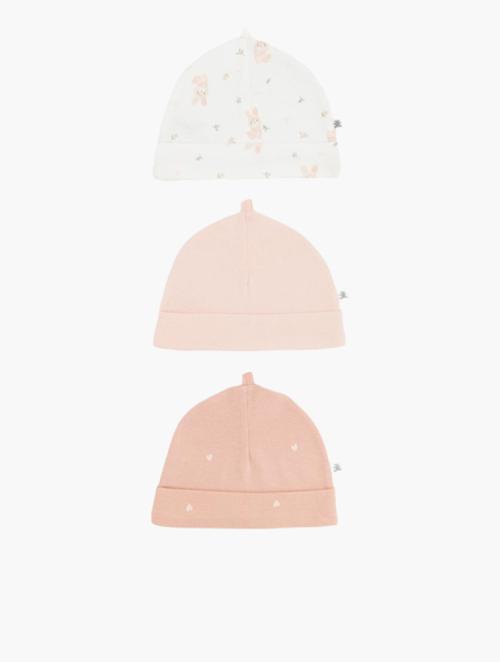 Woolworths Pink Tiny Bunny Knit Beanies 3 Pack
