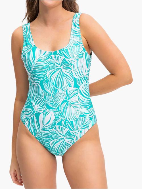 Woolworths Teal Print Scoop Neck Swimsuit