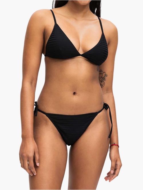 Woolworths Black Textured Triangle Bikini Top