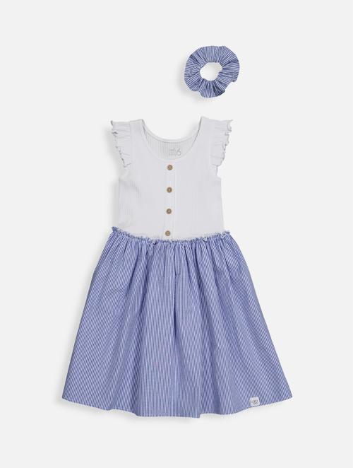 Woolworths Blue Stripe Seersucker Dress & Scrunchie Set