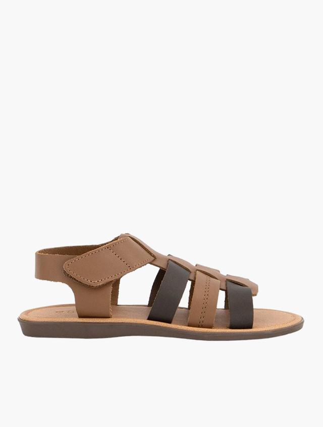 Wooliesbabes Brown Open Toe Leather Younger Boy Sandals