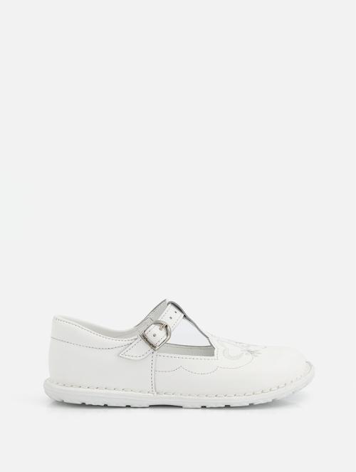 Woolworths White Younger Girl Leather T-Bar shoes