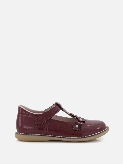 Woolworths Red Leather Younger Girl Flower Pumps