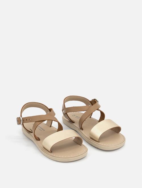 Woolworths Gold Colourblock Younger Girl Leather Sandals