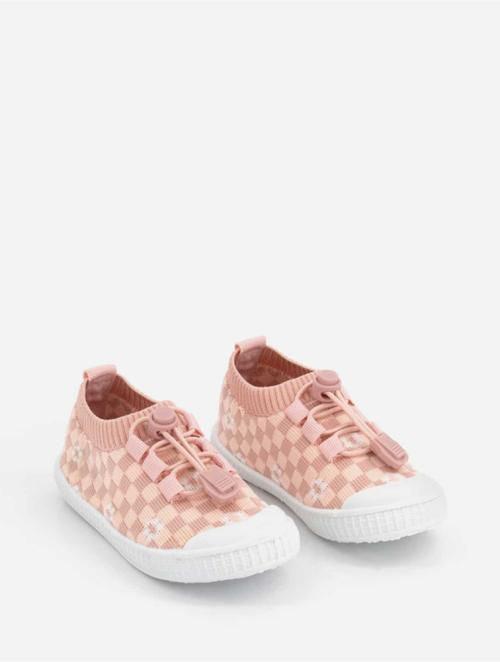 Woolworths Pink Check Younger Girl Bumper Shoes
