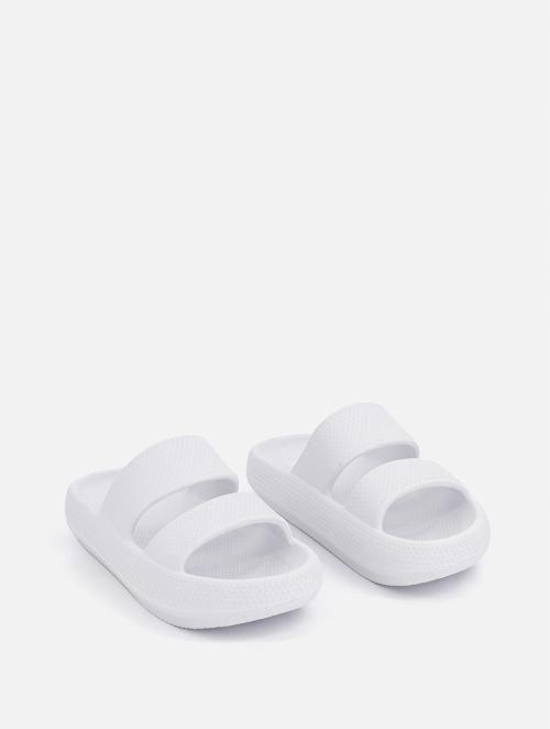 Woolworths White Older Girl Double Band Slides