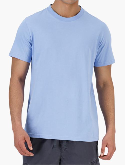 Woolworths Blue Plain Cotton Regular Fit Crew Neck T-shirt