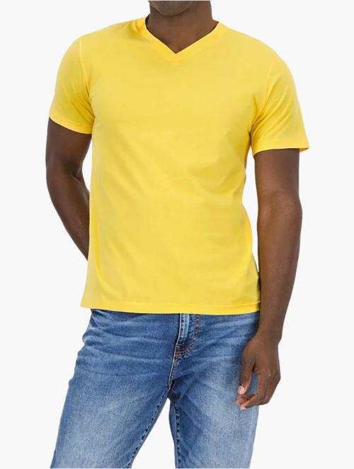 Woolworths Yellow StayNew V-neck Slim Fit Cotton T-shirt