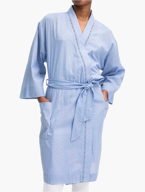 Woolworths Blue Dobby Cotton Gown