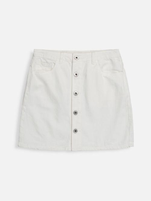 Woolworths White Adjustable Buttoned Denim Skirt