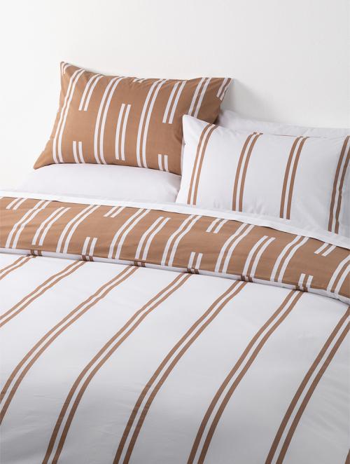Woolworths Tan Modern Lines Printed 180TC Cotton Reversible Cotton Duvet Cover Set