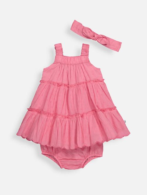 Woolworths Pink Tiered Dress, Headband & Bloomers Set