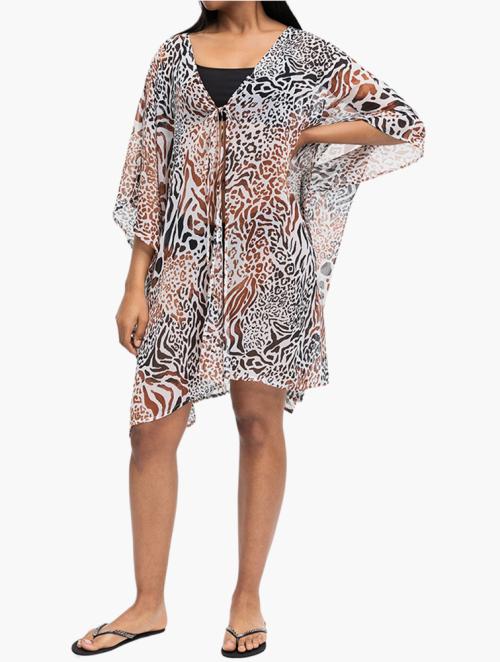 Woolworths Multi Print V-neck Chiffon Kimono