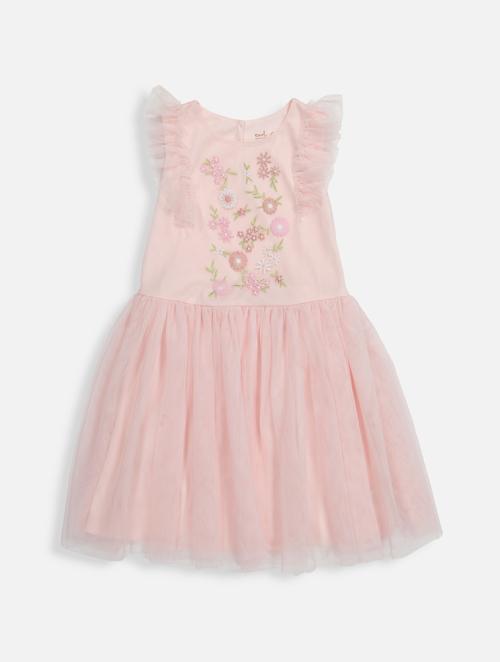 Woolworths Peach Embroidery Tulle Dress