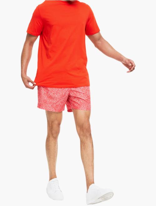 Woolworths Red Speckled Print Slim Fit Mid Length Swim Shorts
