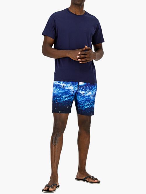 Woolworths Blue Ocean Graphic Slim Fit Longer Length Swim Shorts