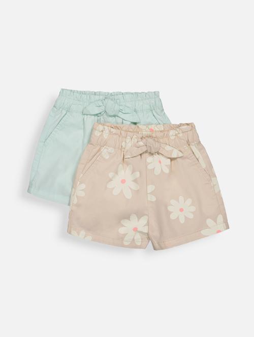 Woolworths Natural Woven Cotton Daisy Shorts 2 Pack