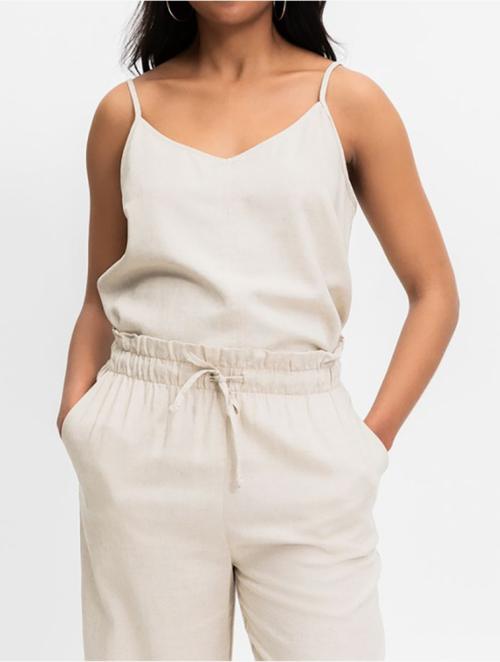 Woolworths Natural Strappy Linen Blend Camisole