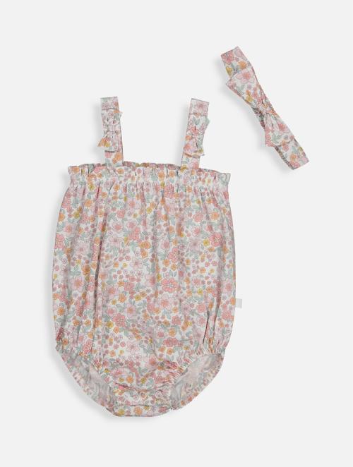Woolworths Multi Ditsy Floral Bubble Romper & Headband Set