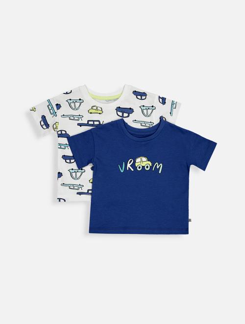 Woolworths Navy Car Print Cotton T-shirts 2 Pack