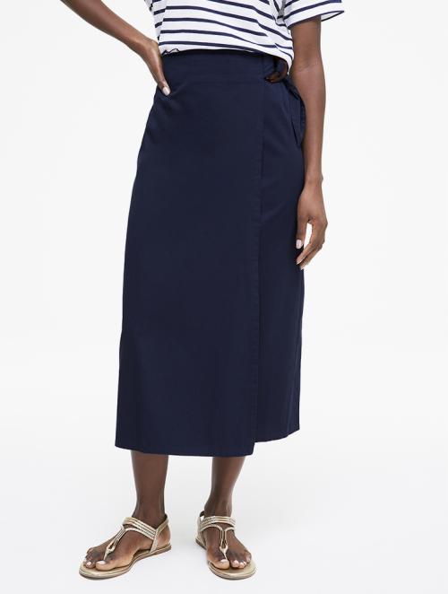 Woolworths Navy Side Detail Wrap Midi Skirt