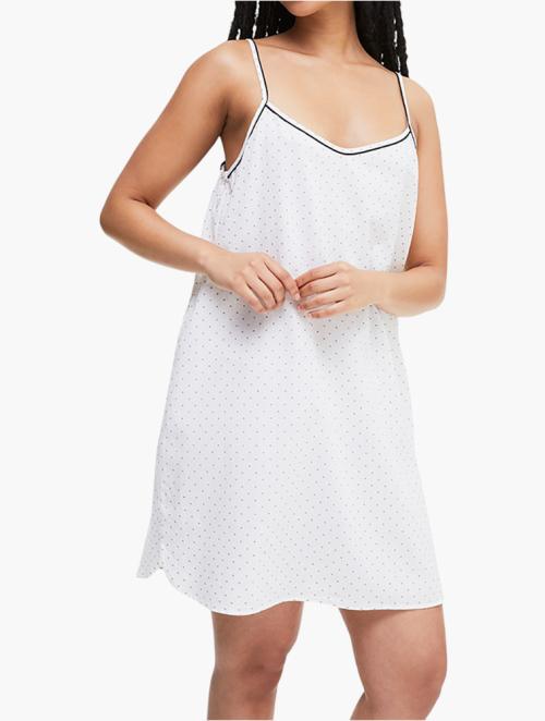 Woolworths White Dotted Strappy Cotton Nightdress