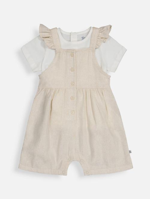 Woolworths Natural Sparkle Dungaree & T-shirt Set