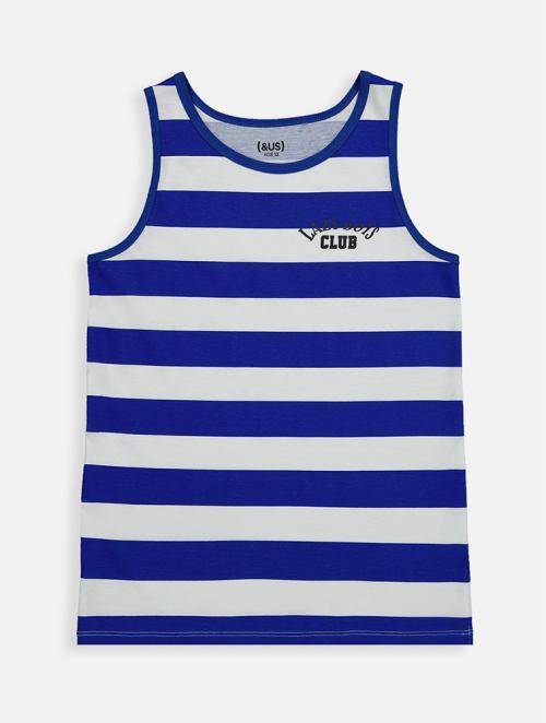Woolworths White & Blue Lazy Boys Cotton Vest
