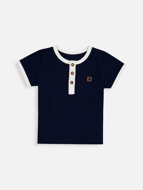 Woolworths Navy Henley Cotton T-shirt