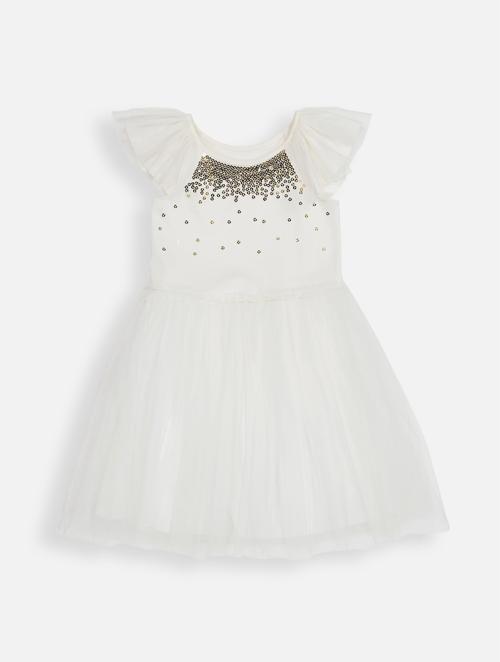 Woolworths White Sequin Bodice Occasion Dress