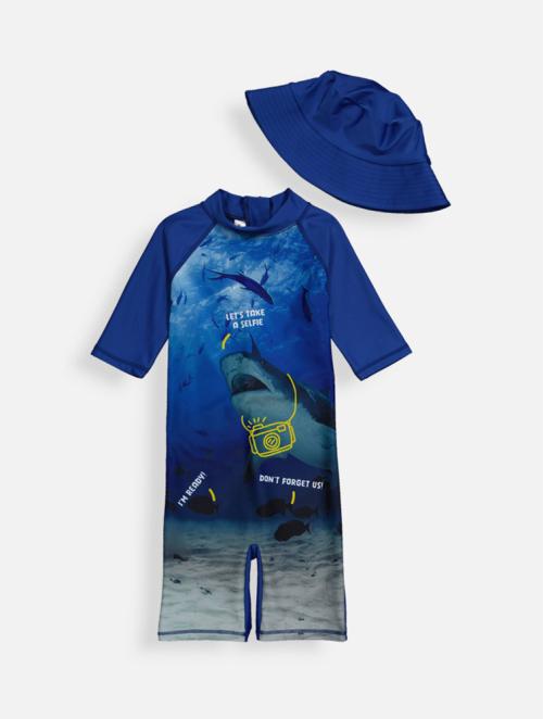 Woolworths Navy Shark Print UV Swimsuit Set