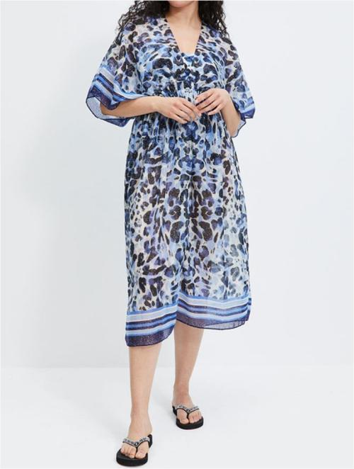 Woolworths Blue Print Sheer Kaftan Cover-up