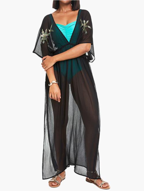 Woolworths Black Embellished Kaftan Cover-up