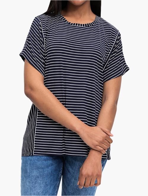 Woolworths Navy Stripe Short Sleeve Tunic