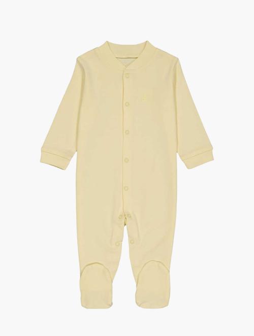 Woolworths Yellow Plain Cotton Sleepsuit