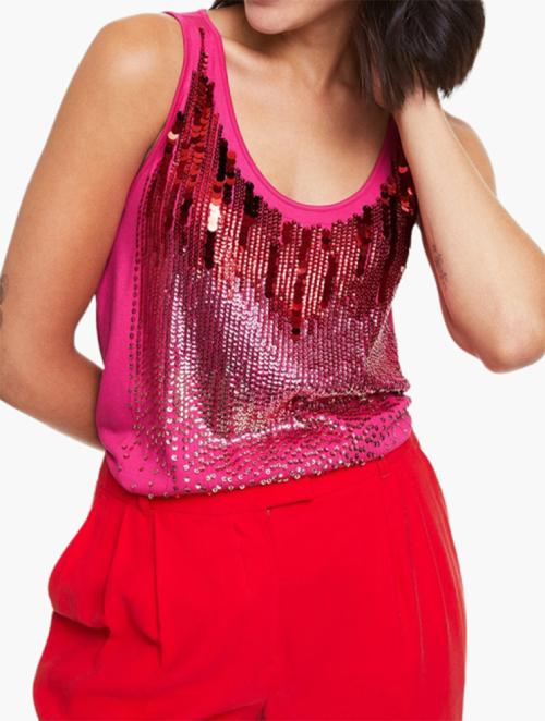 Woolworths Pink Sequin Viscose Vest