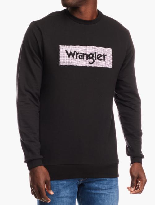 Wrangler Black With White Logo Crew Neck