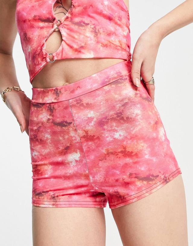 Daisy Street Pink High Waisted Hot Pant Shorts