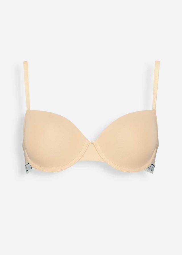 JT One Peach Padded Underwire Cotton Balconette Bra