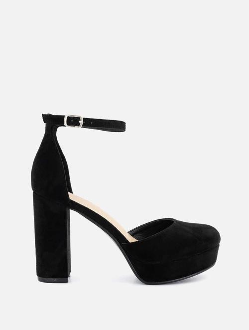 Woolworths Black Faux Suede Block Heel Platform Shoes