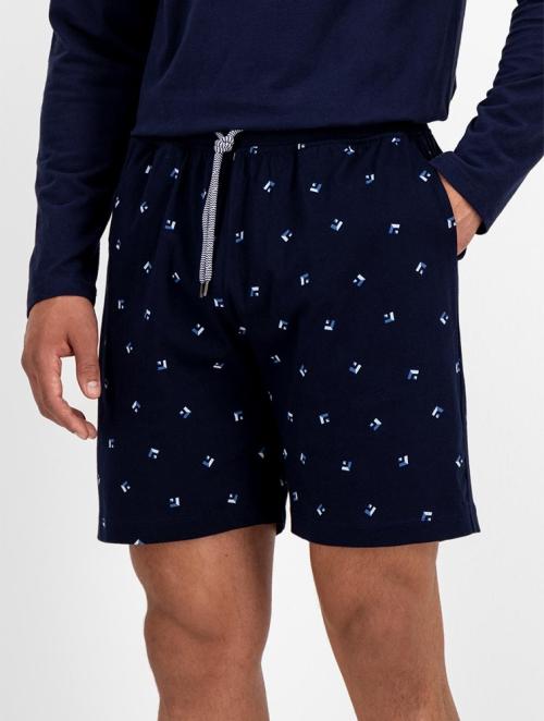 Woolworths Navy Geometric Print Cotton Sleep Shorts