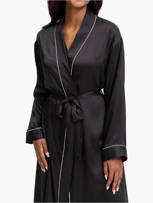 Woolworths Black Piped Satin Gown