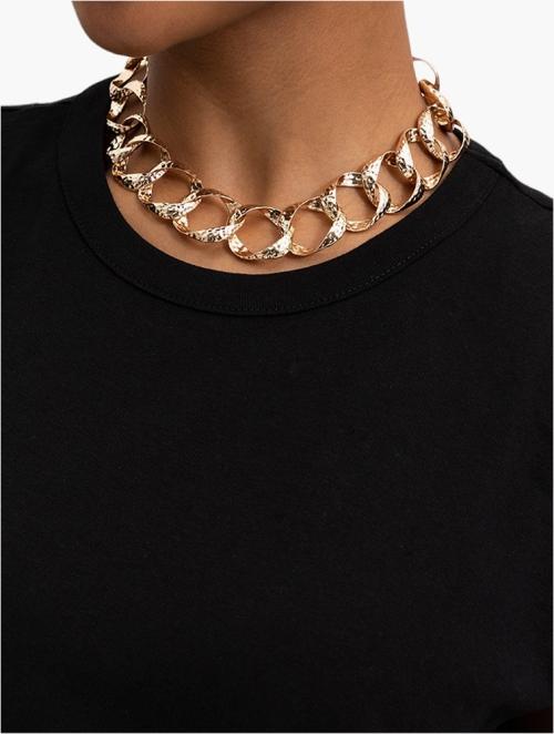 Woolworths Gold Hammered Link Chain Choker